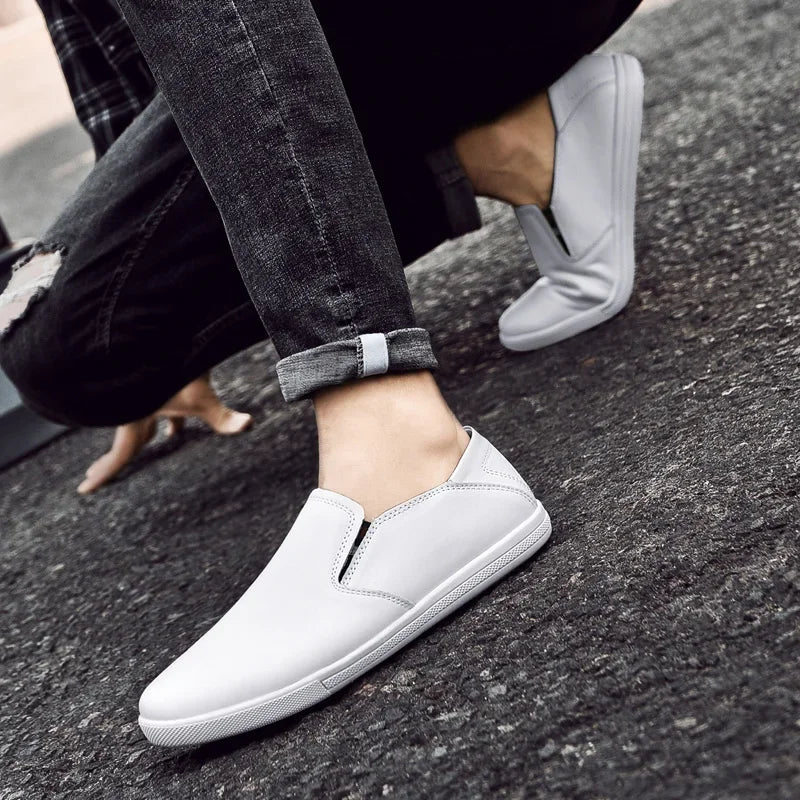 White Moccasin Men's Loafers