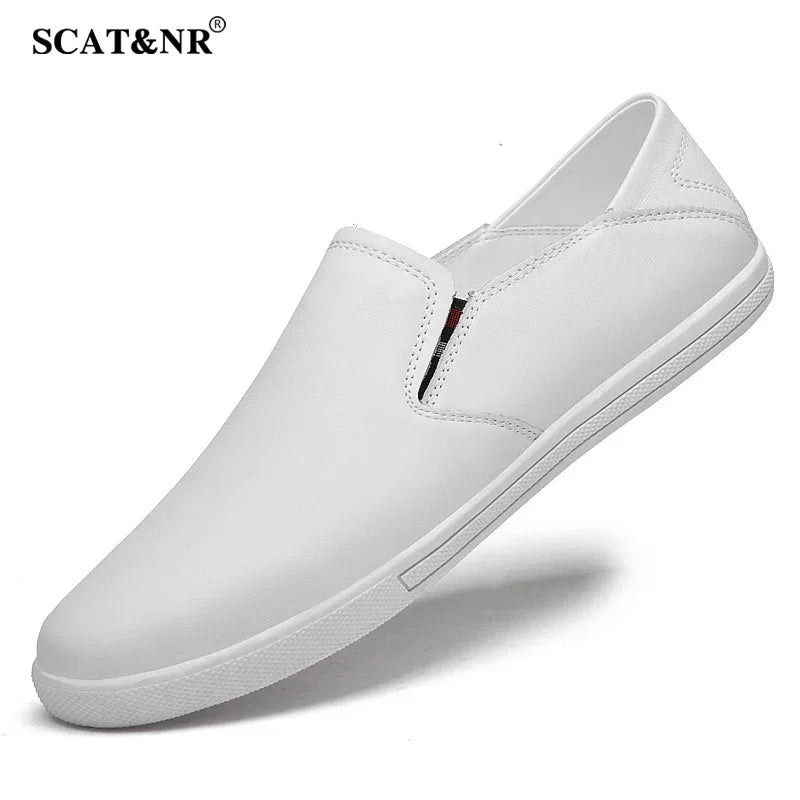 White Moccasin Men's Loafers