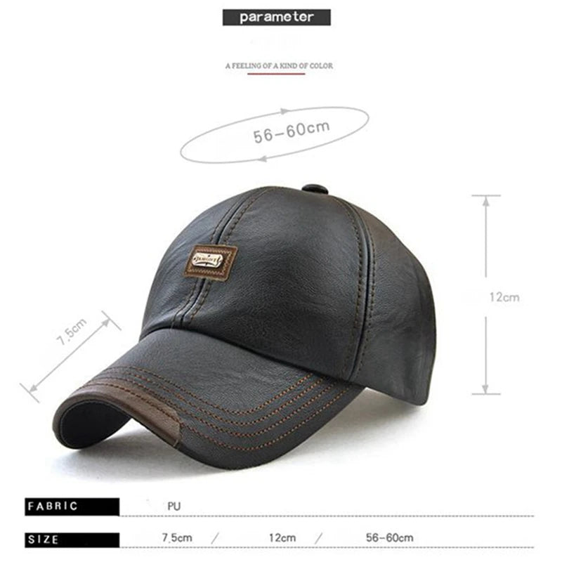 Jamont 1 Piece Leather Baseball Cap