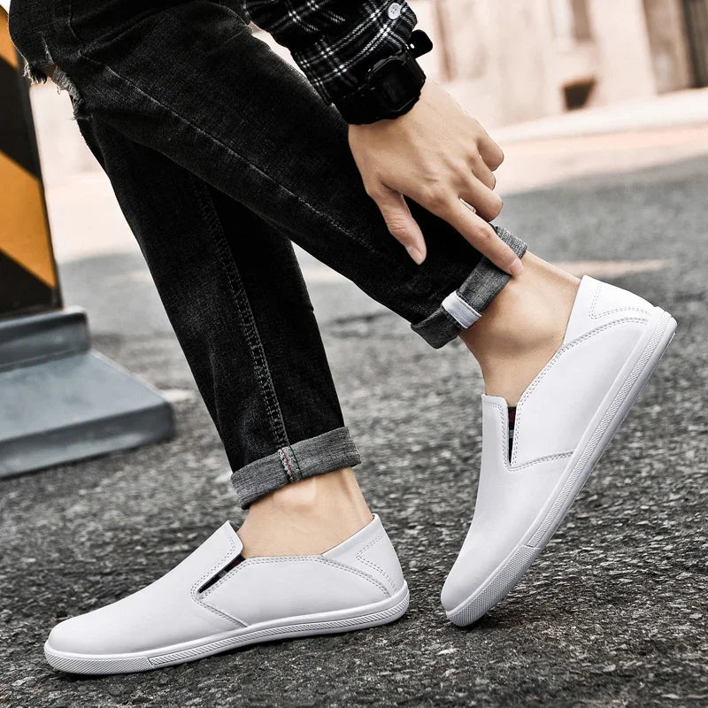 White Moccasin Men's Loafers
