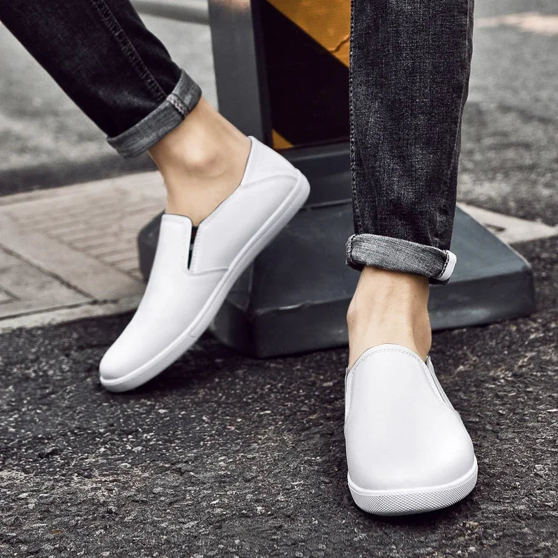 White Moccasin Men's Loafers