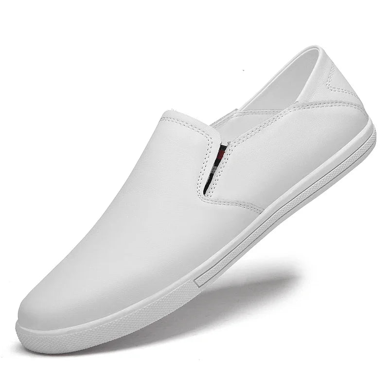 White Moccasin Men's Loafers
