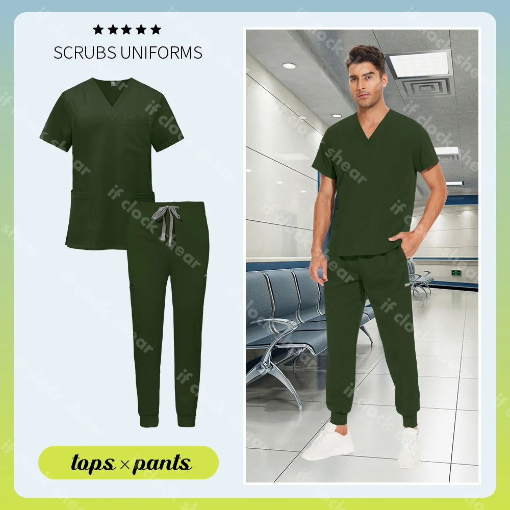 CLOCK SHEAR Unisex Scrubs Set