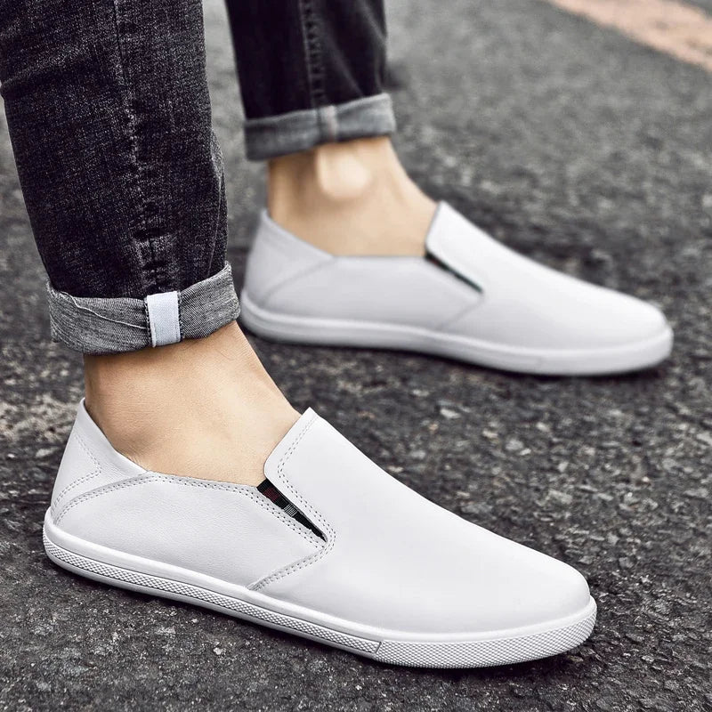 White Moccasin Men's Loafers