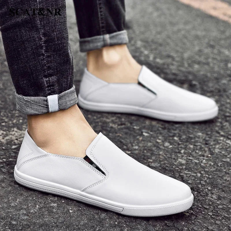 White Moccasin Men's Loafers