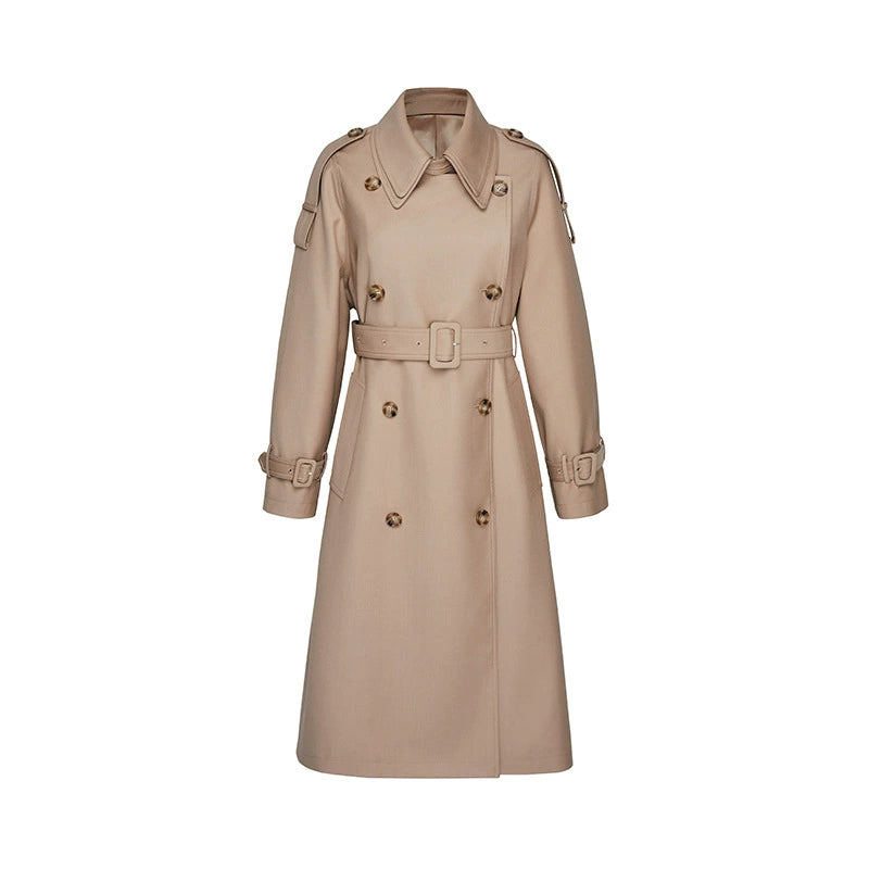 DFVF Detachable Double Collar Extended Trench Coat-Female