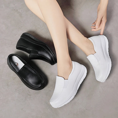 Womens Loafers Wedges Slip-on Shake Shoes