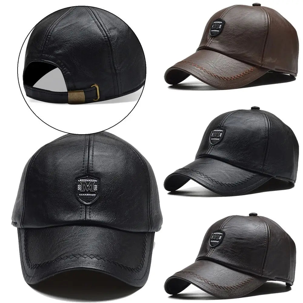 Sports Leather Baseball Caps