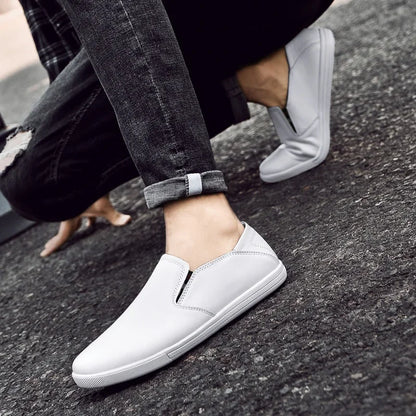 White Moccasin Men's Loafers