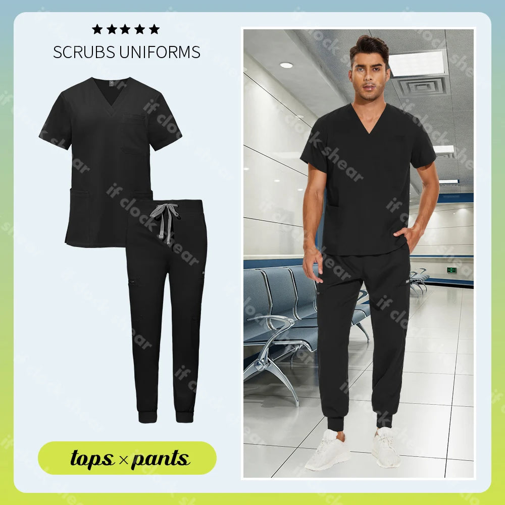 CLOCK SHEAR Unisex Scrubs Set