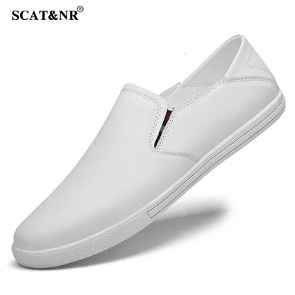 White Moccasin Men's Loafers