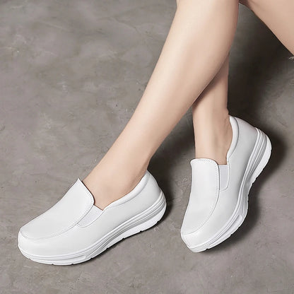 Womens Loafers Wedges Slip-on Shake Shoes