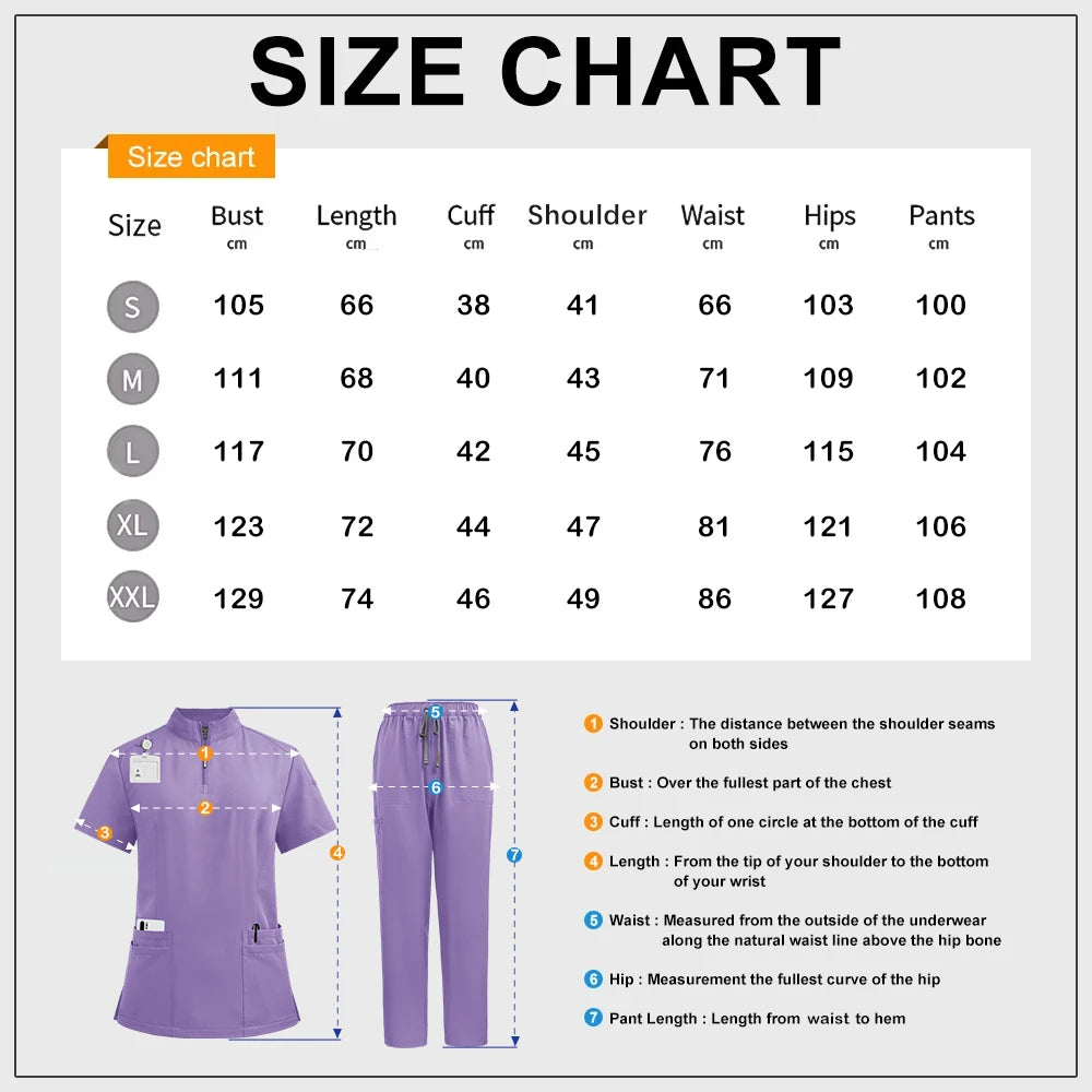 Women's 4-Pocket Zip-Neck Short Sleeve Scrub Top Nurse