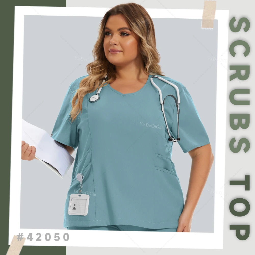 Women Slim Fit Scrubs Tops