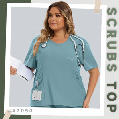 Women Slim Fit Scrubs Tops