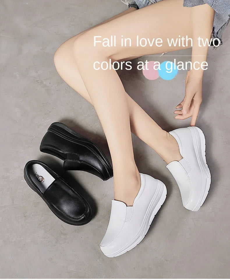 Womens Loafers Wedges Slip-on Shake Shoes