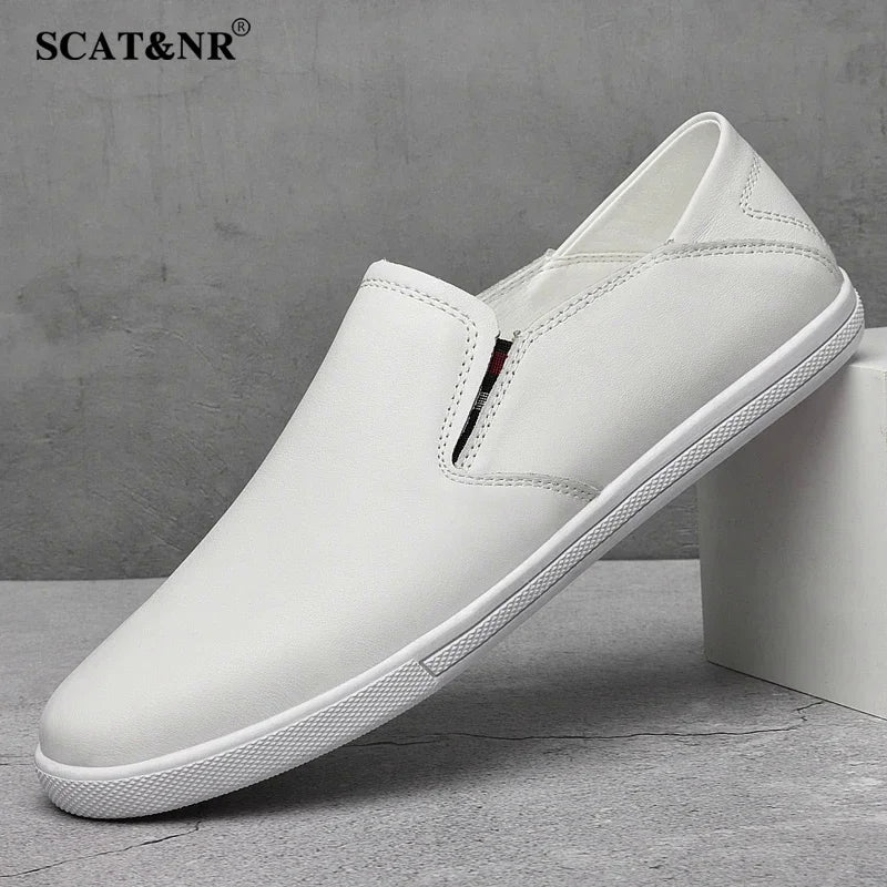 White Moccasin Men's Loafers