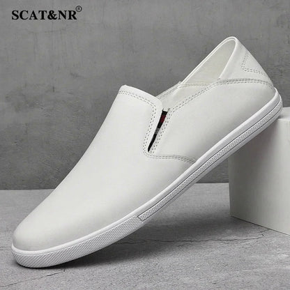 White Moccasin Men's Loafers