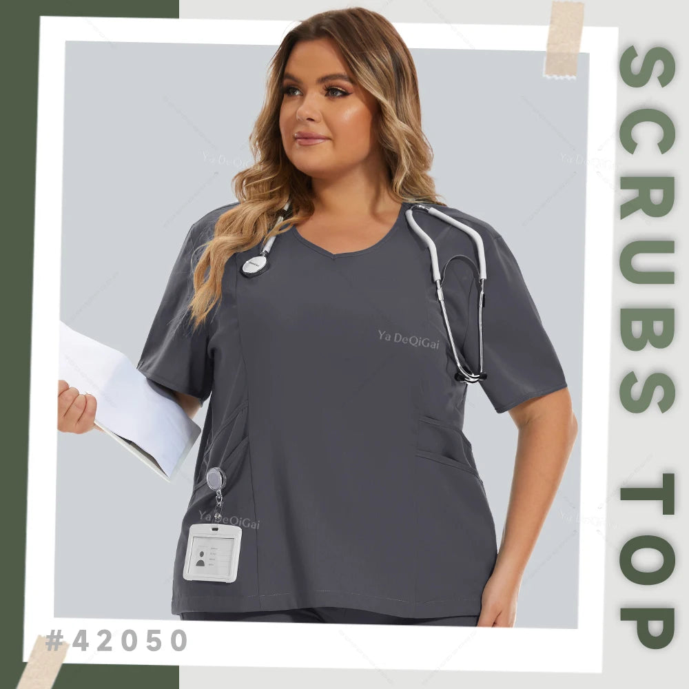 Women Slim Fit Scrubs Tops