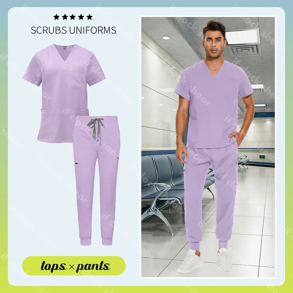 CLOCK SHEAR Unisex Scrubs Set