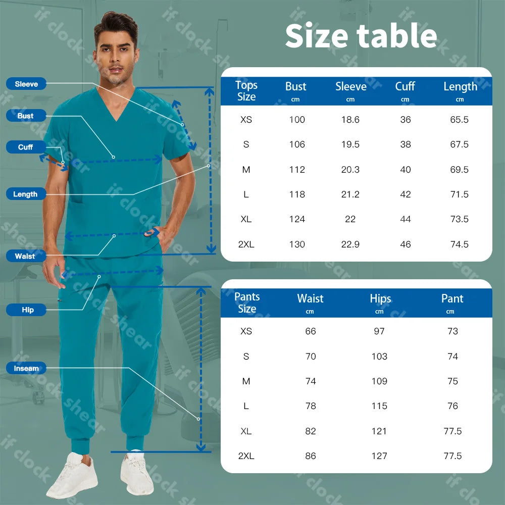 CLOCK SHEAR Unisex Scrubs Set