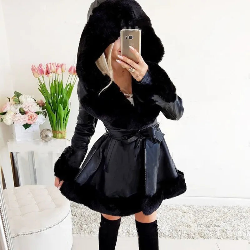 Female Rabbit Fur Winter Jacket