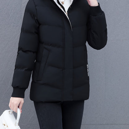 Elegant Puffer Jacket - with Zipper Front & Side Pockets, Long Sleeves